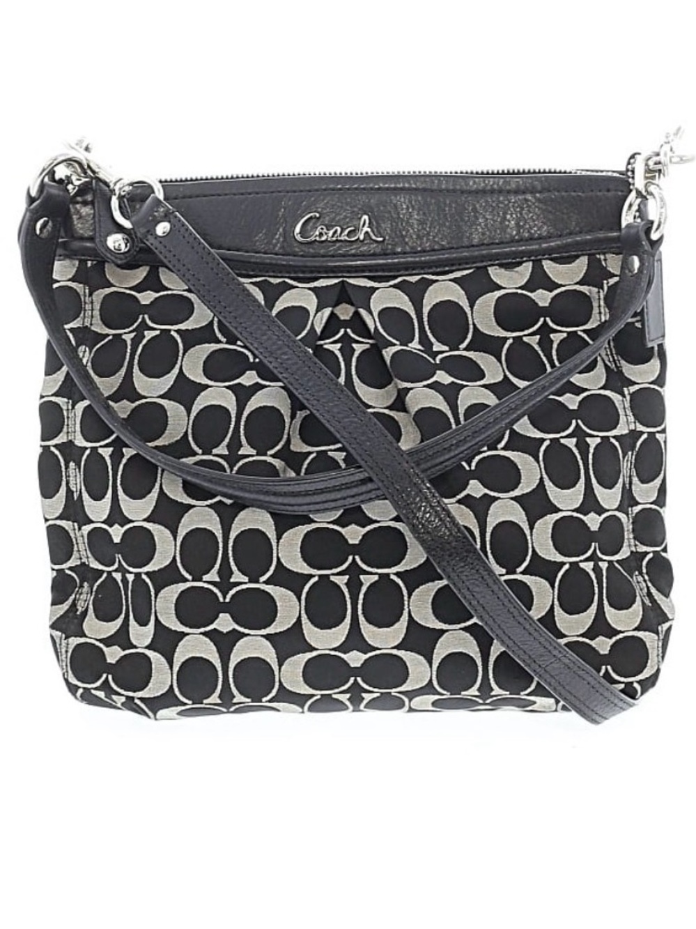 Coach Black and Cream Signature Crossbody Bag